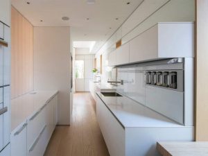 White Slab Kitchen Cabinets