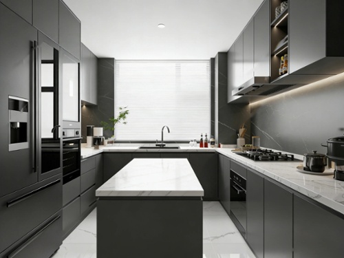 U-Shaped Kitchen Island Design