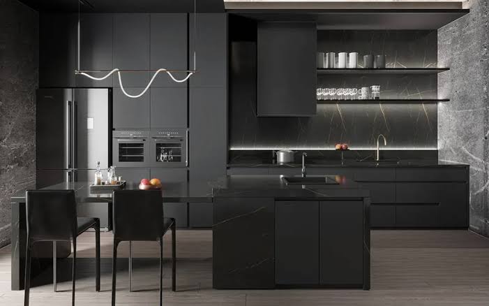 Modern Dark Grey Kitchen Cabinet