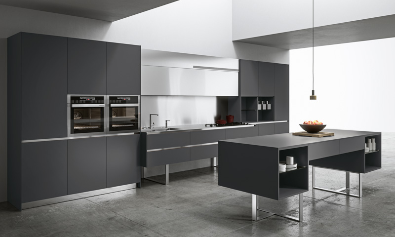 Modern Taupe Kitchen Cabinets