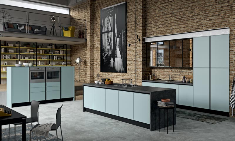 Modern Dark Blue Kitchen Cabinets