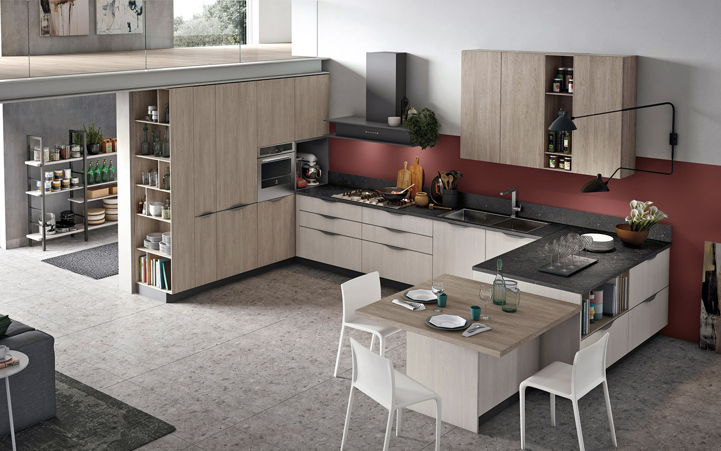 Dark Wood Modern Kitchen Cabinets