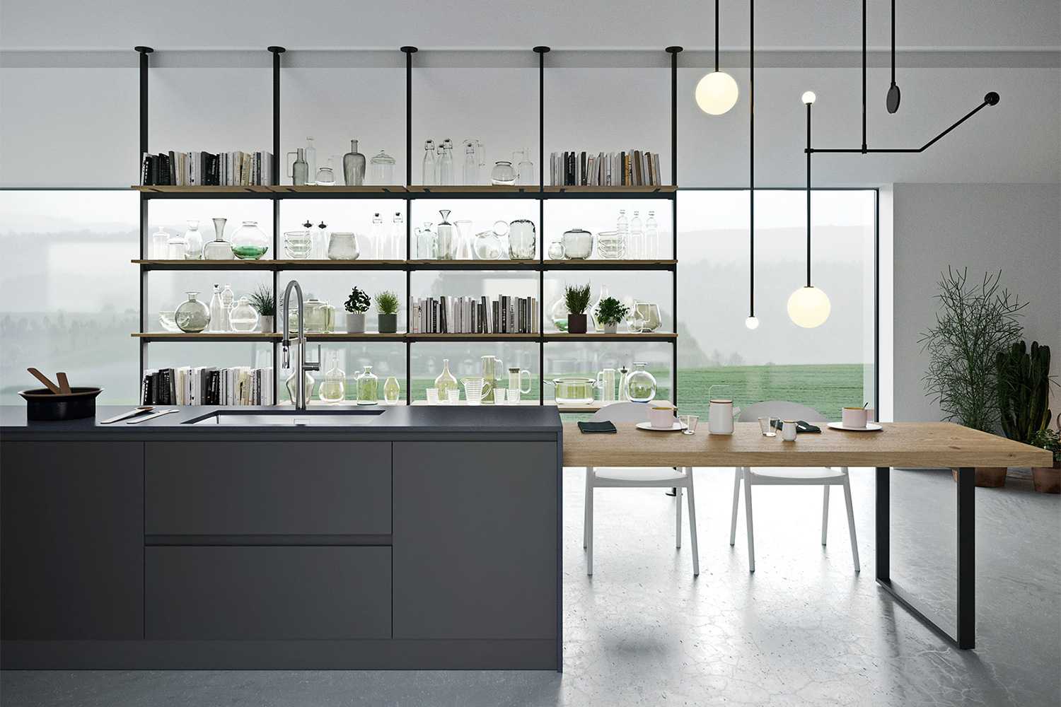 72-Inch Large Black Kitchen Island with Storage
