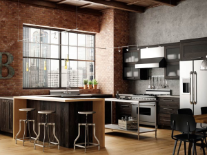 Modern Kitchen Cabinets with Breakfast Nook Integration