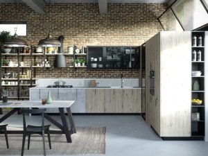 Modern Kitchen Cabinets with Marble-Look Veneers
