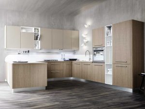 Modern Walnut Kitchen Cabinets