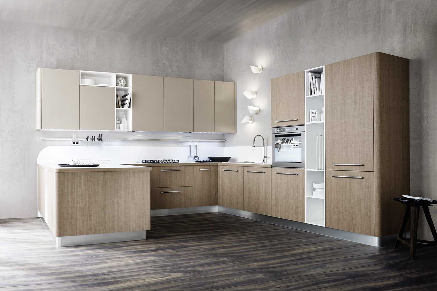 Modern Walnut Kitchen Cabinets