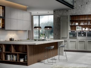 Custom Modern Kitchen Cabinets with Pull-Out Pantries