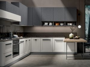Modern Kitchen Cabinets with Glass Front Doors