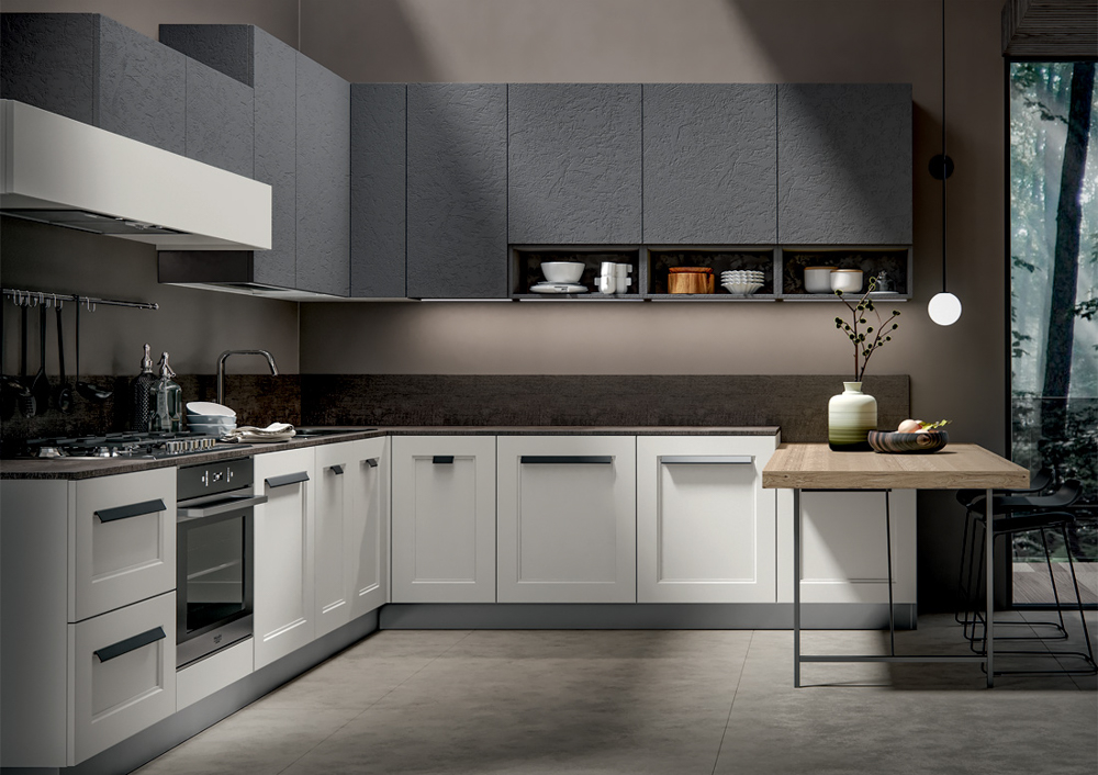 Modern Kitchen Cabinets with Glass Front Doors