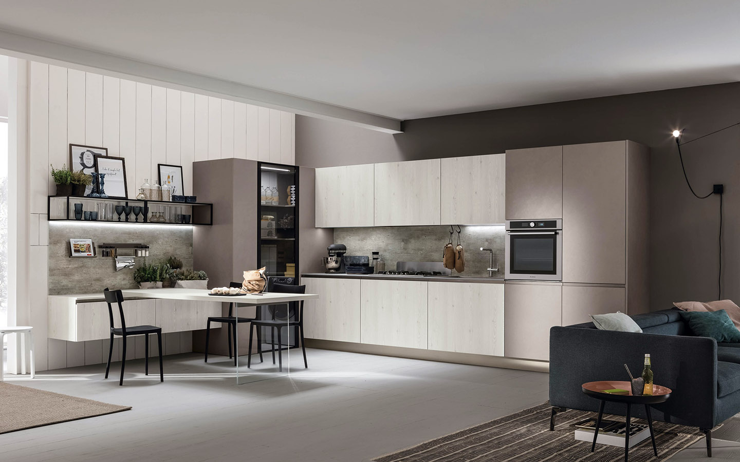 Modern Black and White Kitchen Cabinets