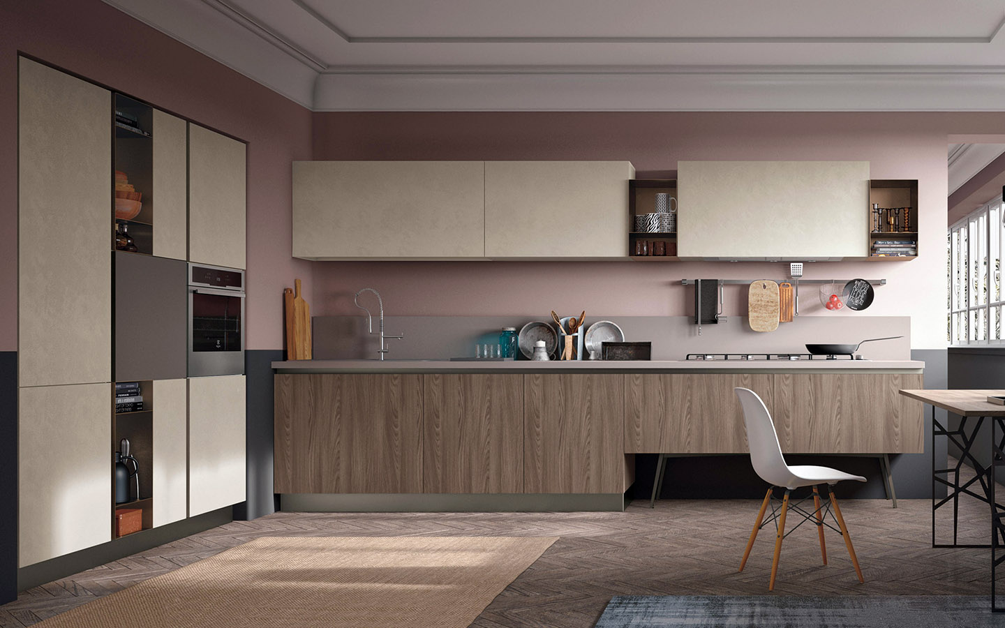 Modern Mahogany Kitchen Cabinets